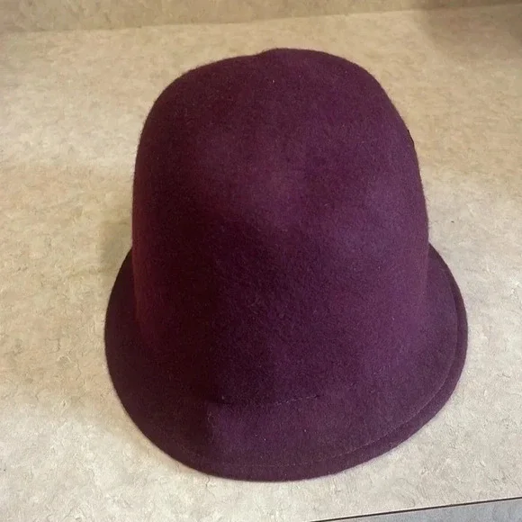 Albertus Swanepoll Burgandy 100% Wool Cloche Hat with Colorful stones - Picture 6 of 9